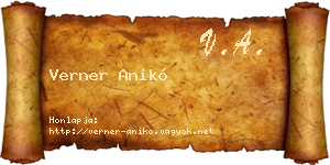 Verner Anikó névjegykártya